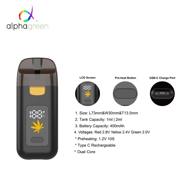 2ml LCD Rechargeable Dual Coil Disposable Vape AD7020 factory