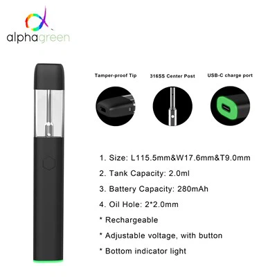 2ml Pre-chalè ak reglabl vòltaj jetab Vape Pod